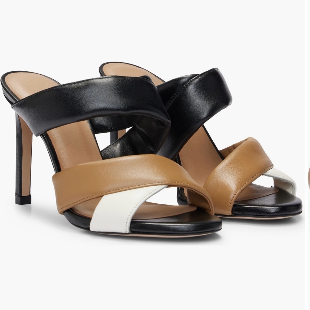 BOSS Women’s Multicolor Leather Slide Sandals